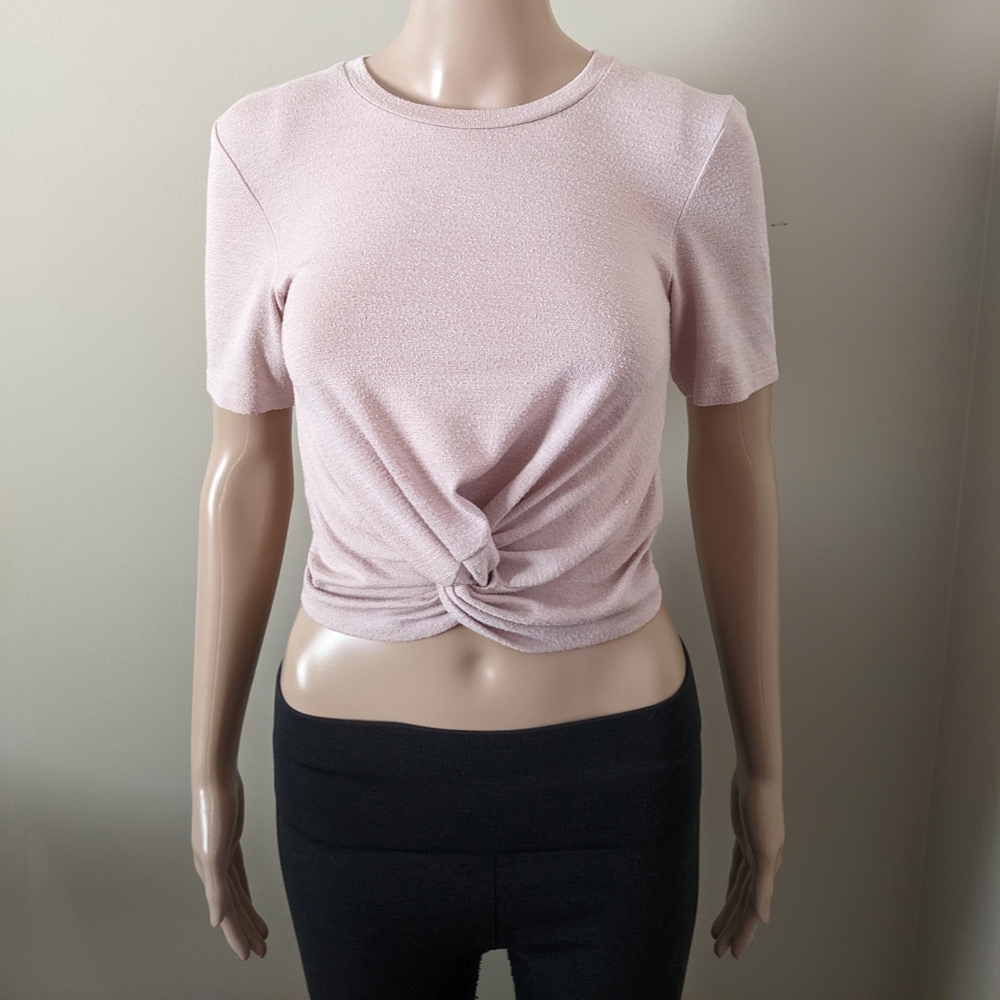 Wilfred Subah Pink Crop Knot Tie Top, Women's XS